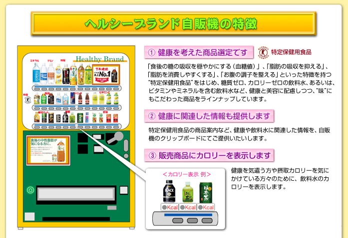 ヘルシーブランド自販機の特徴